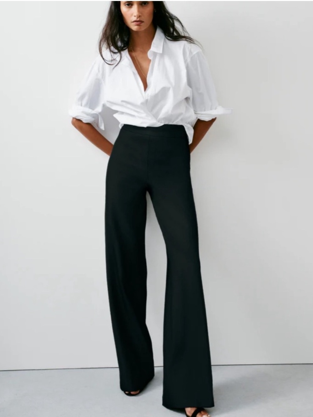 NWOT SPANX Perfect Fit Ponte Wide Leg Pants Black Small Supersmooth $148
